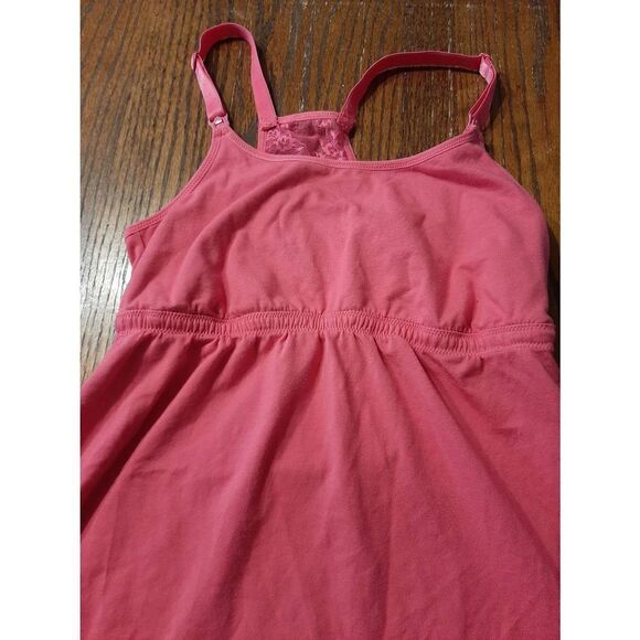 Medium Leading Lady Azalea Nursing Tank Top Pink Lace Racerback Built in Bra - Picture 3 of 5